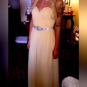 Apricot bridesmaid dress